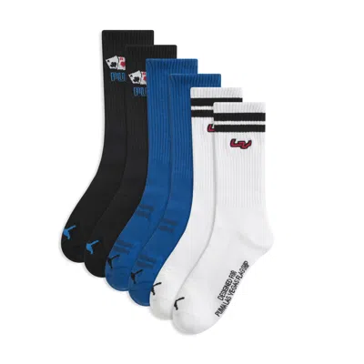 Puma 3 Pack Mens 1/2 Terry Crew Men Socks In Multi