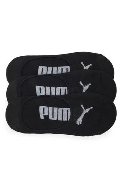 Puma 3-pack Terry No-show Socks In Black