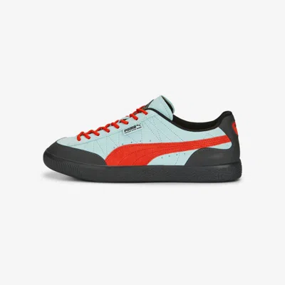 Pre-owned Puma 390450-01 P.a.m. / Perks And Mini ×  Clyde Rubber "light Aqua Warm Earth" In Blue