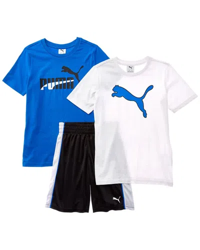 Puma Kids'  3pc T-shirt & Short Set In Blue