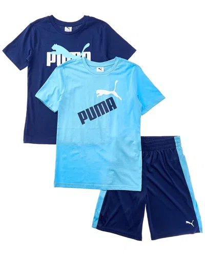 Puma Kids'  3pc T-shirt & Short Set In Blue