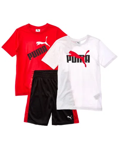 Puma Kids'  3pc T-shirt & Short Set In Red