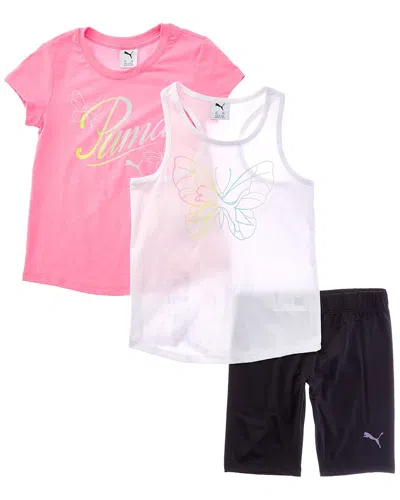 Puma Kids'  3pc T-shirt, Tank, & Short Set In Multi