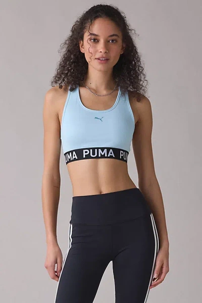 Puma 4keeps Medium Impact Sports Bra In Sky, Women's At Urban Outfitters In Blue
