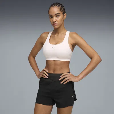Puma 4keeps Run Women's Moisture Wicking, Mid Impact Sports Bra In White