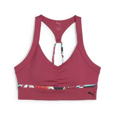 Puma 4keeps Tropical Aop Longline Bra In Red