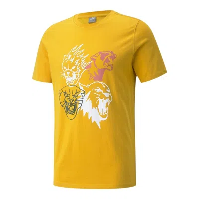Puma 4th Quarter Short Sleeve T-shirt 'yellow' In Transparent