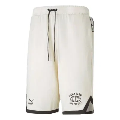 Puma 8 Pt Logo Team Shorts 'white' In Neutral