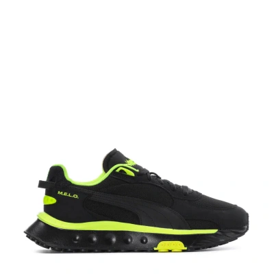 Pre-owned Puma 8.5  Wild Rider Lamelo  Black/safety Yellow 384339 01 Shoes