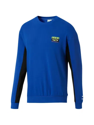 Puma 90s Retro Crew-neck Sweatshirt In Blue