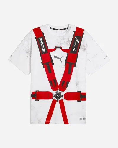 Puma A$ap Rocky Seatbelt T-shirt White / Rosso Corsa In Red
