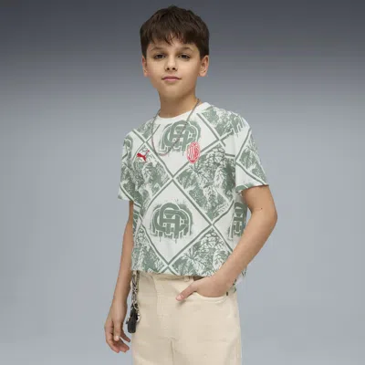 Puma Ac Milan Ftblculture Big Kids' Printed T-shirt In Green