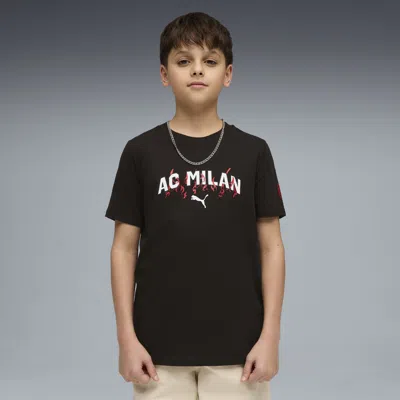 Puma Ac Milan Ftblculture Big Kids' T-shirt In Black