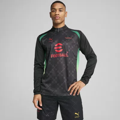 Puma Ac Milan X Off-white™ Men's Pre-match Quarter-zip Top In Black