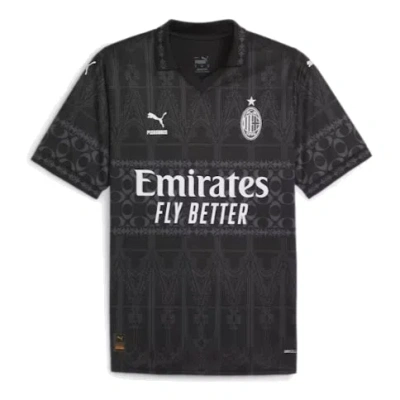 Puma Ac Milan X Pleasures Men's Authentic Football Jersey 'black White' In Multi
