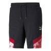 Puma Acm Iconic Mcs Mesh Shorts Logo 'red' In Black