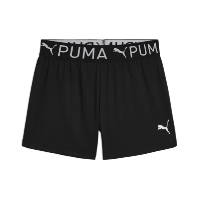 Puma Active Essentials Big Kids' Moisture Wicking Spandex Shorts In Black