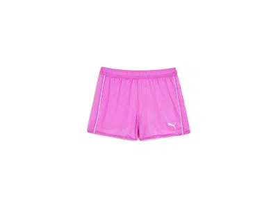 Puma Active Essentials Mesh Shorts (big Kid) Girl's Shorts Electric Orchid: Md (10-12 Big Kid) 3 In Purple