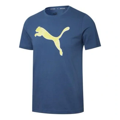 Puma Active Graphic T-shirt 'navy' In Blue
