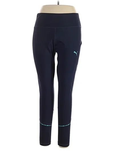 Pre-owned Puma Active Pants In Blue