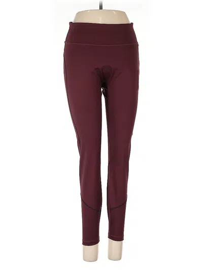 Pre-owned Puma Active Pants In Burgundy