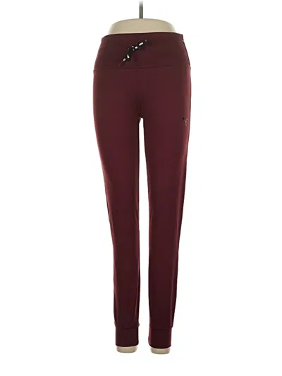 Pre-owned Puma Active Pants In Burgundy