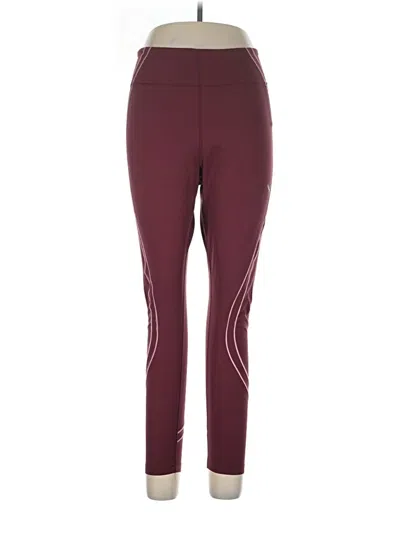 Pre-owned Puma Active Pants In Burgundy