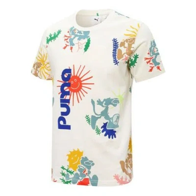 Puma Adventure Planet All Over Print Tee 'white'