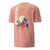 Puma Adventure Planet Graphic Tee 'pink' In Brown