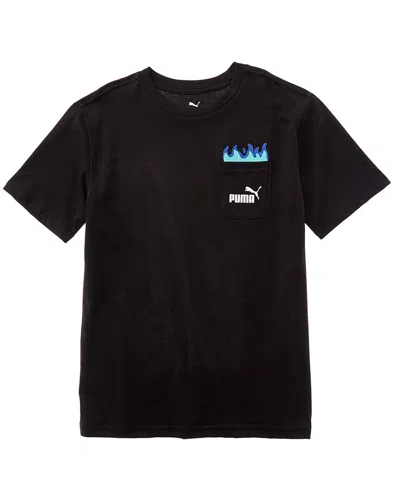 Puma Kids'  Airbrush Pack Jersey Pocket T-shirt In Blue