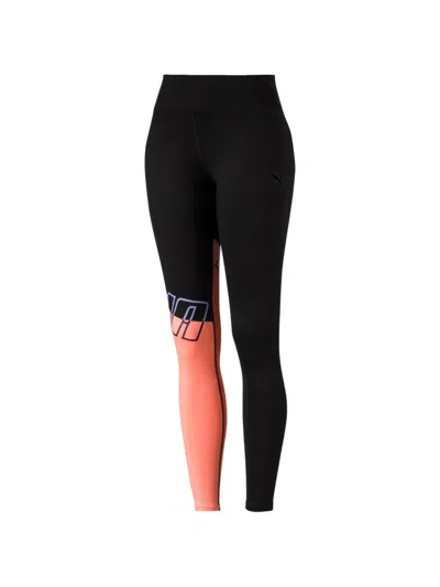 Puma All Me 7/8 Colour-block Leggings In Black