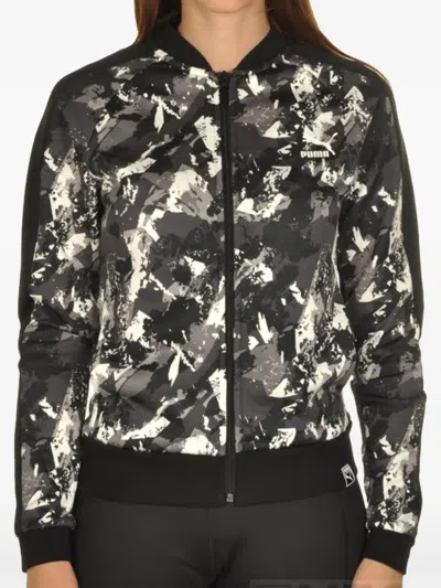 Puma All-over Print Track Jacket In Black