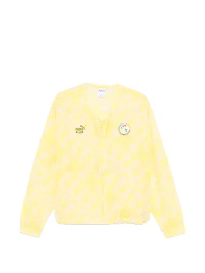 Puma All-over-pattern Zip-up Jacket In Yellow