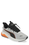 Puma Amplifier Sneaker In Flat Light Gray-black-orange