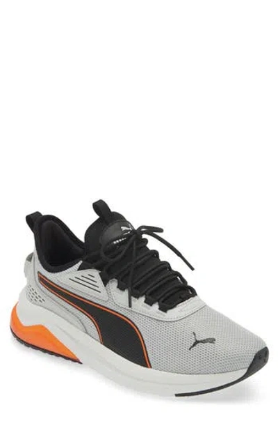 Puma Amplifier Sneaker In Flat Light Gray-black-orange