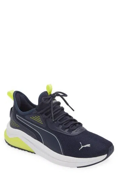 Puma Amplifier Sneaker In Navy-cool Mid Gray-electric Lime