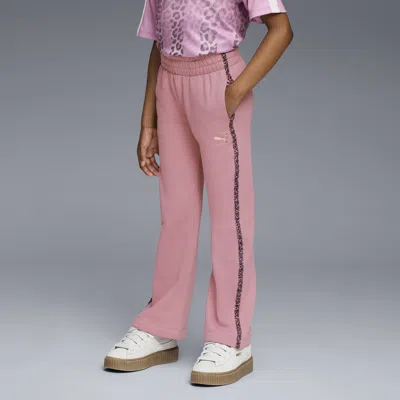 Puma Animal Pack Big Kids' Flared Fleece Leggings In Pink
