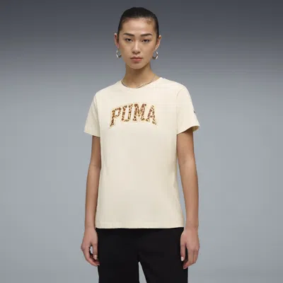 Puma Animal Print Women's Graphic T-shirt In Neutral