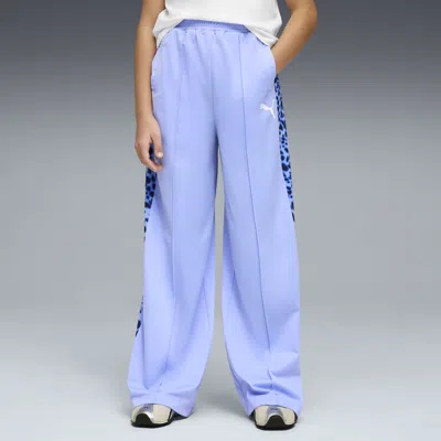 Puma Animal T7 Big Kids' Relaxed High Waist Track Pants In Blue