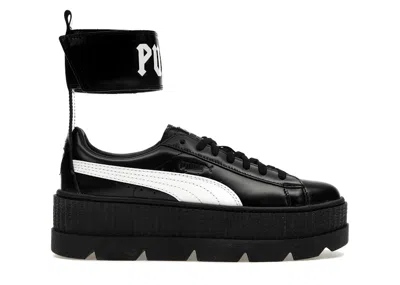 Pre-owned Puma Ankle Strap Rihanna Fenty Black White (women's) Sneakers In  Black/ White
