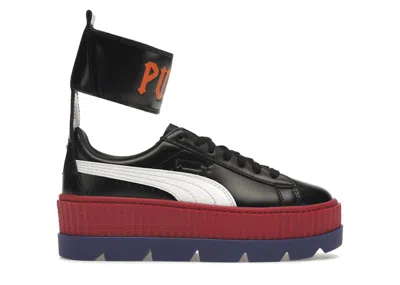 Pre-owned Puma Ankle Strap Rihanna Fenty Black (women's) Sneakers In  Black/ White/redbud