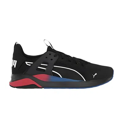 Pre-owned Puma Anzarun Cage Edge 'black High Risk Red Blue'