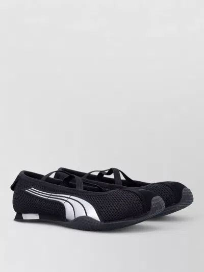 Puma Archive Inspired Mesh Ballet Flat Shoe In Black