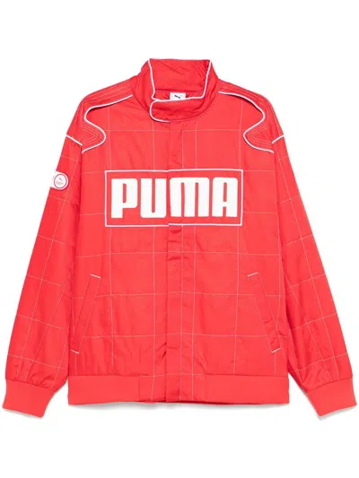 Puma Archive Seasonal Relaxed Racer Jacket Clothing In For All Time Red