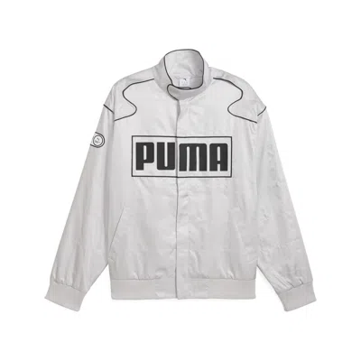 Puma Archive Seasonal Relaxed Racer Jacket Unisex In Gray