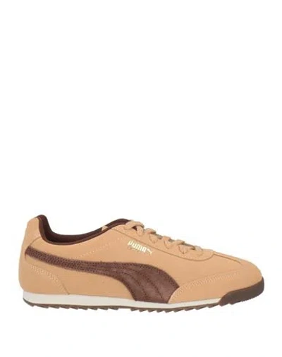 Puma Arizona Sd Woman Sneakers Sand Size 8 Leather In Brown