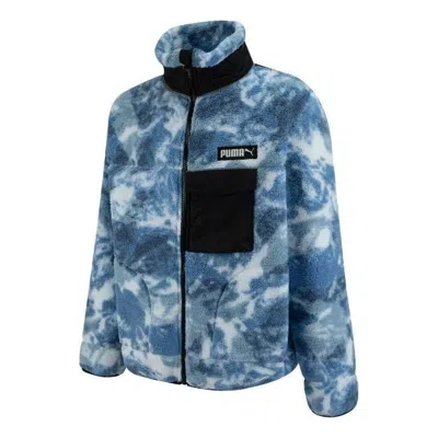 Puma Art Of Sherpa Zip Jacket 'blue'