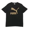 Puma Athleisure Casual Sports Bronzing Logo Printing Short Sleeve Black In Black