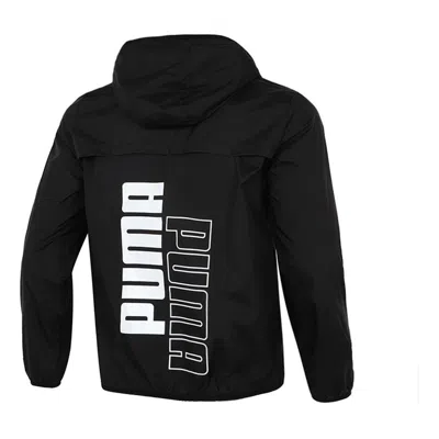 Puma Athleisure Casual Sports Windproof Running Woven Jacket Black