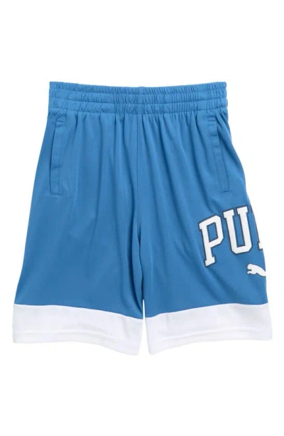 Puma Kids' Athletics Club Pack Interlock Shorts In Blue